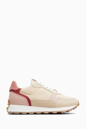 Panelled Sneakers in Leather