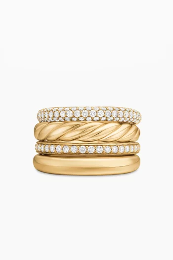 Multi-row Mercer Diamond Ring in 18kt Yellow Gold