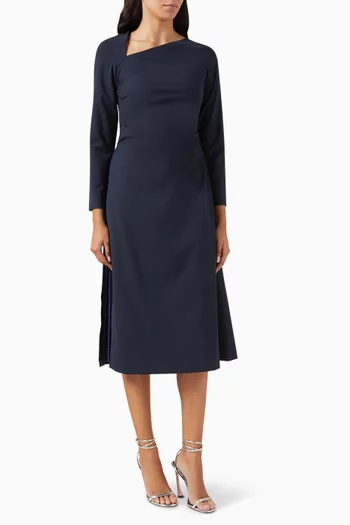 Asymmetric Midi Dress in Georgette