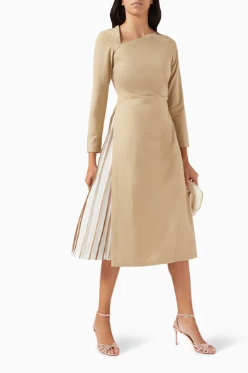 Asymmetric Midi Dress in Georgette