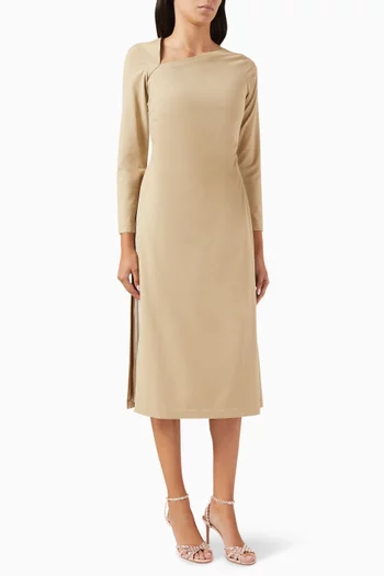 Asymmetric Midi Dress in Georgette