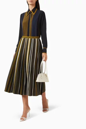 Classic Multi-binding Midi Skirt