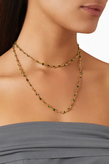 Date Chain Necklace in 18kt Gold-plated Brass