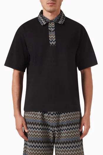 Chevron Polo Shirt in Jersey