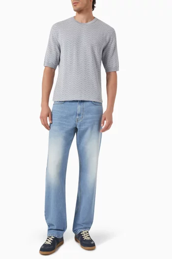 Wave Crew Neck T-shirt in Wool-blend