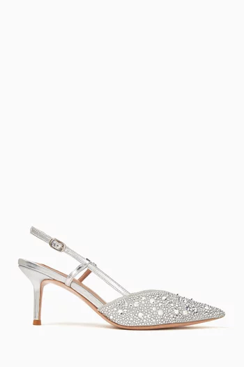Varese 70 Slingback Pumps in Metallic Leather