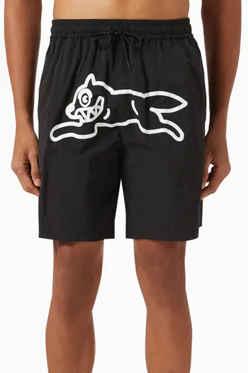 Running Dog Swim Shorts in Nylon