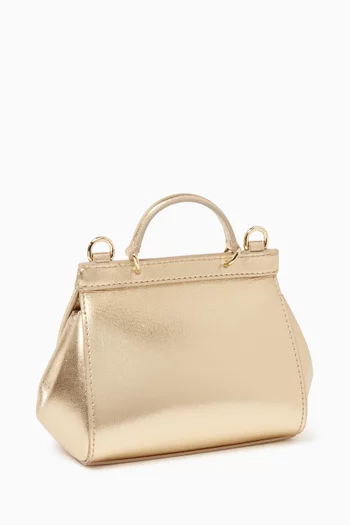 Mini Sicily Shoulder Bag in Foiled Nappa Leather