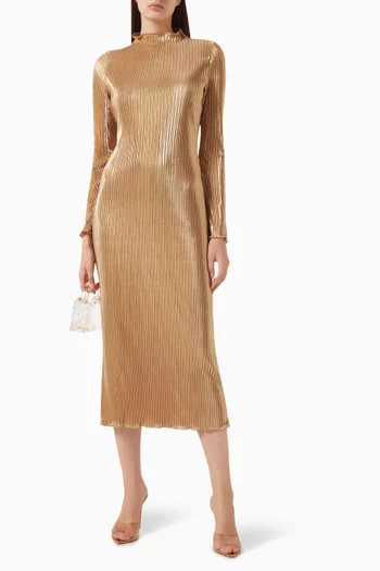 Sophia Plisse Midi Dress