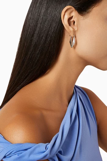 Diamond Chain Earrings in Silver-tone Brass