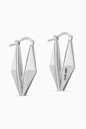 Diamond Chain Earrings in Silver-tone Brass