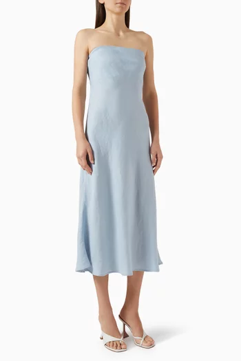 Bias Midi Dress in Linen