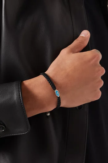 Evil Eye String Bracelet in Stainless Steel