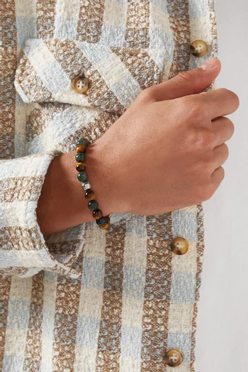 Agate & Tiger Eye Beaded Bracelet