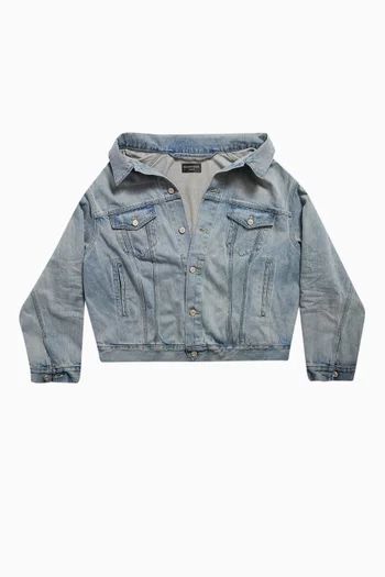 Off-shoulder Jacket in Organic Denim