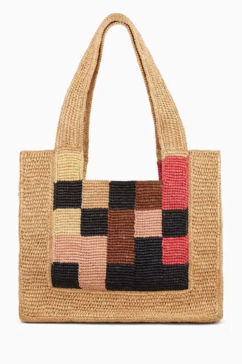 حقيبة يد  صغيرة بنقشة مربعات خوص ساندرو × لويس بارتيليمي