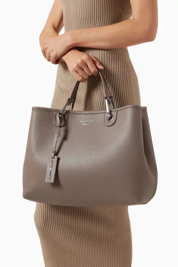 Medium Logo-embossed Tote Bag in Deer-print Faux Leather