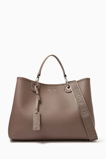 Medium Logo-embossed Tote Bag in Deer-print Faux Leather