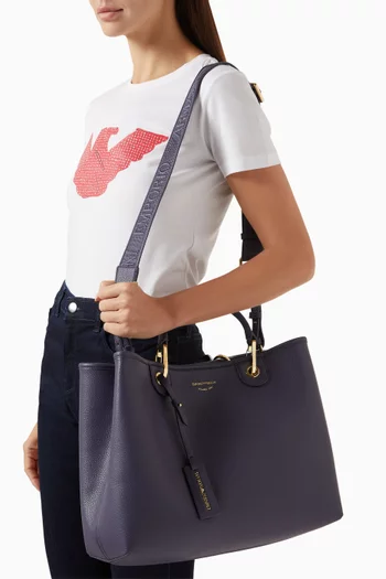 Medium Logo-embossed Tote Bag in Deer-print Faux Leather