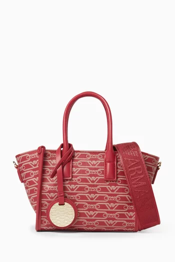 حقيبة يد صغيرة بنقشة شعار الماركة