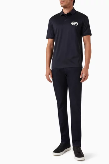 Logo Polo Shirt in Lyocell-cotton