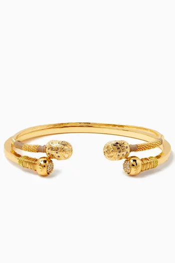 Two Stack Bracelets in 24kt Gold-plated Metal
