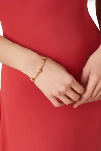 Crystal Cuff Bracelet in 24kt Gold-plated Metal