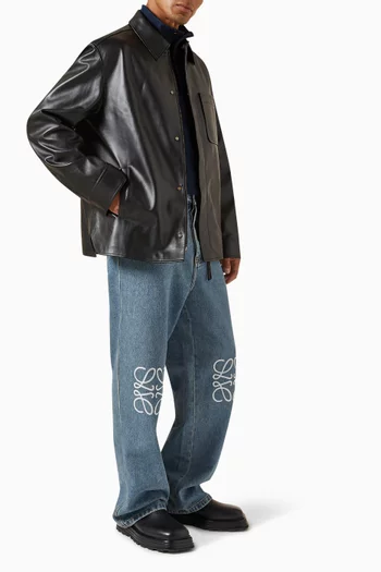 Anagram Overshirt in Lamb Leather