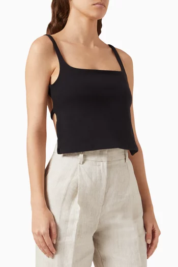 Cairo Open-back Top in Organic Cotton Blend