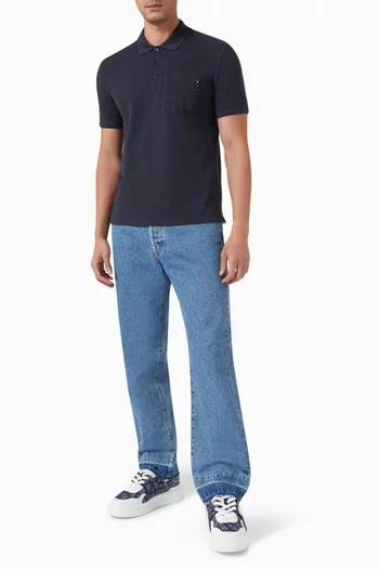 Valentino Garavani Rockstud Untitled Polo Shirt in Cotton