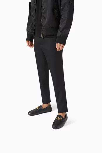 Valentino Garavani Driving Shoes in Grainy Calfskin Leather