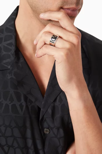 Valentino Garavani VLogo Signature Ring in Silver-plated Brass