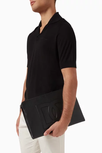 Large Logo Pouch in Deerskin