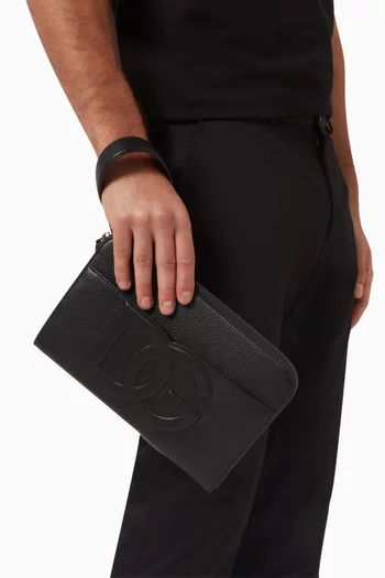 Medium Logo Pouch in Deerskin