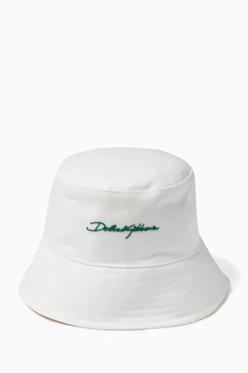 Logo-embroidered Bucket Hat in Cotton Drill