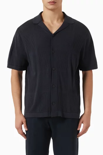 Patchwork Shirt in Pointelle Knit