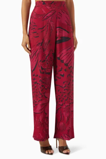 Printed Pants in Cotton-silk