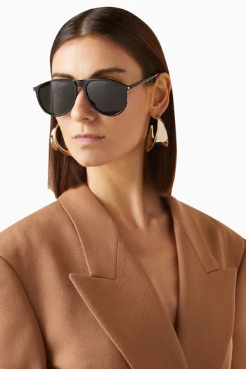 Aviator D-frame Sunglasses in Recycled Acetate