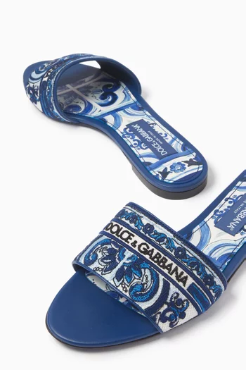Bianca Majolica-print Slides in Jacquard