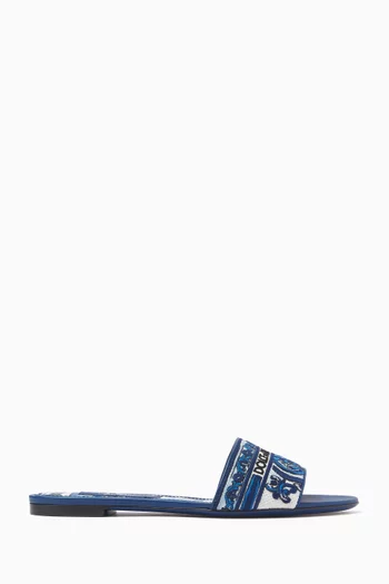 Bianca Majolica-print Slides in Jacquard