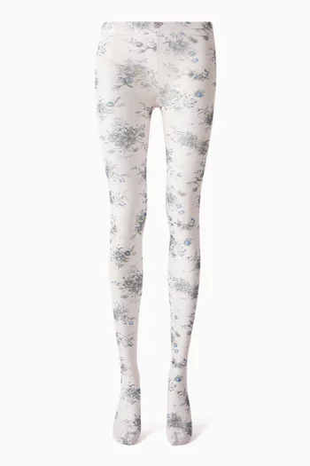 Floral-print Tights in Nylon