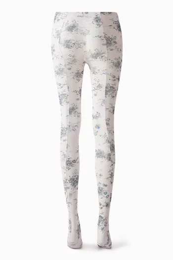 Floral-print Tights in Nylon