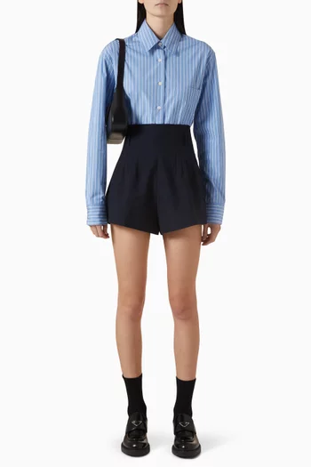 Striped Long-sleeve Shirt in Poplin