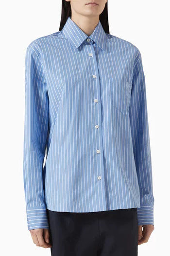 Striped Long-sleeve Shirt in Poplin