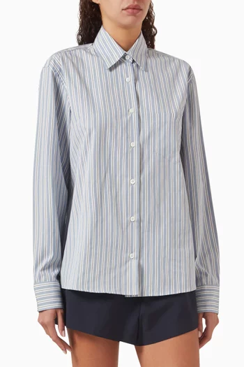 Striped Long-sleeve Shirt in Poplin