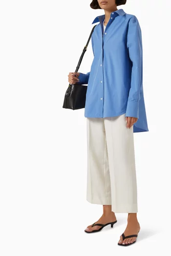 Kimono-sleeve Shirt in Cotton Poplin