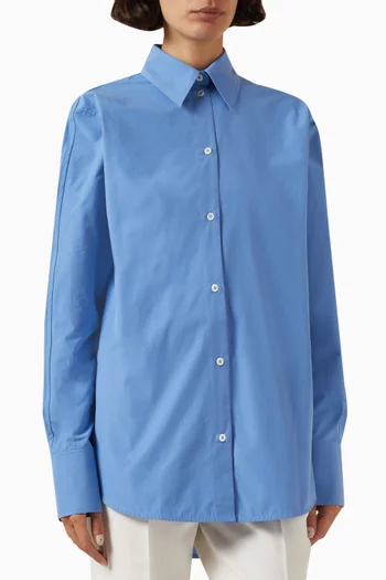 Kimono-sleeve Shirt in Cotton Poplin