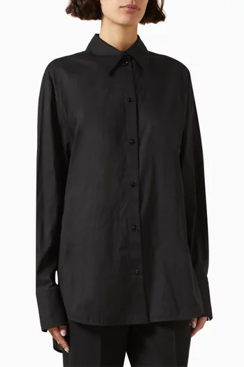 Kimono-Sleeve Shirt in Organic Cotton Blend
