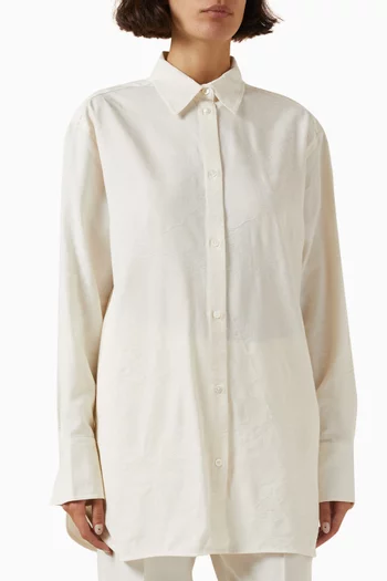 Relaxed Jacquard Shirt in Cotton Blend