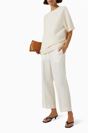 Crinkled Trapeze T-shirt in Viscose Blend